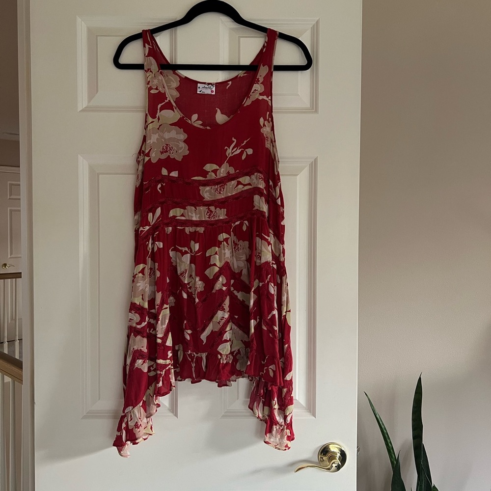 Free people trapeze voile and lace slip dress Medium